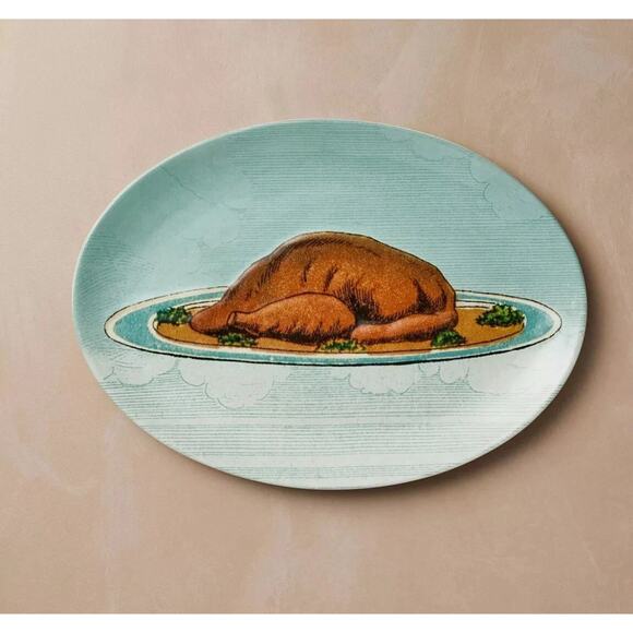 Target John Derian 10"x15" Oval Stoneware Platter Thanksgiving Cooked Turkey - Picture 1 of 3